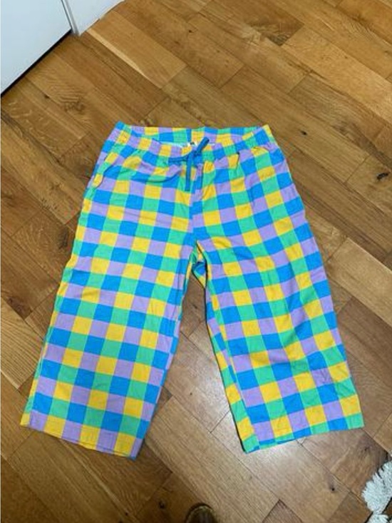 Lucy & Yak Pants - Lucy and Yak Multicolor Check Pants - Yellow, Blue, Purple, green